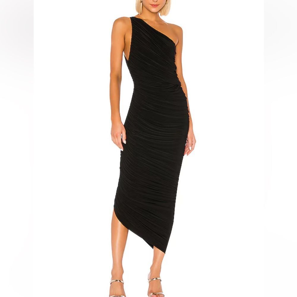 Norma Kamali Black One-Shoulder Dress Diana Gown Revolve NWT M - Picture 4 of 10